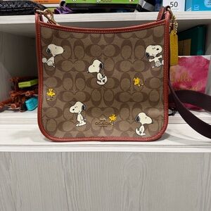 COACH Peanuts Dempsey with Snoopy Woodstock Print, Khaki Redwood, Khaki Redwood